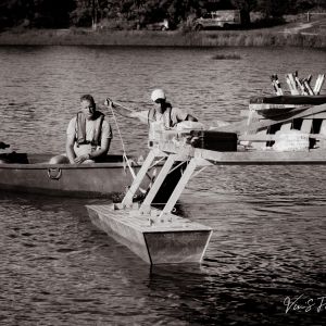 Feu d'artifice sur le lac d'Argences en Aubrac