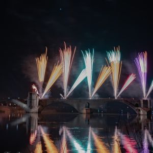 Feu d'artifice de Noël à Avignon