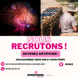 NOUS RECRUTONS: Devenez ARTIFICIER (E)